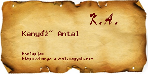 Kanyó Antal névjegykártya